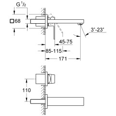 Смеситель для раковины настенный Grohe Eurocube 19895000