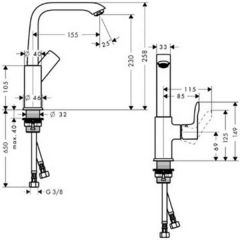 Смеситель Hansgrohe Metris 230 31187000