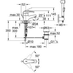 Смеситель Grohe Eurosmart 33446001 с гигиеническим душем