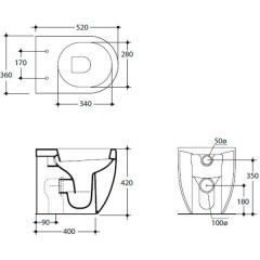 Унитаз Kerasan Flo 311601 приставной