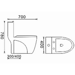 Унитаз B&C 9168 моноблок белый