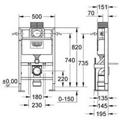 Инсталляция Grohe Rapid SL 38587000