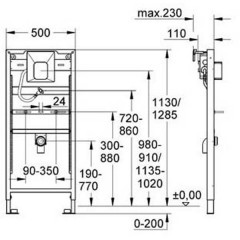 Инсталляция для писсуара grohe rapid sl с креплением 38803001