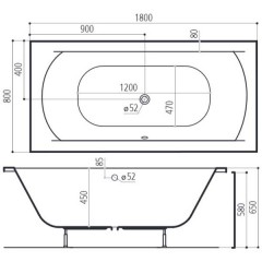 Ванна акриловая Ruben Design Kendo 180