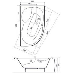 Ванна акриловая Ruben Design Beta 160 R