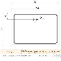 Поддон мраморный Cezares TRAY-S-AH-120/80-13-B