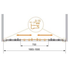 Шторка на ванну Cezares Pratico PRATICO-VF-2-170/140-C-Cr