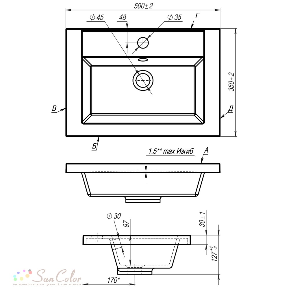 Раковина Art Max am Lav 400 Mr a