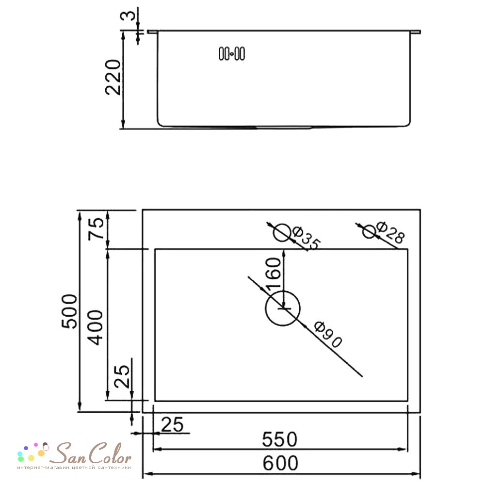 Мойка для кухни из нержавеющей стали gerhans k36050b