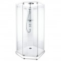 Душевая кабина IDO Showerama 10-5 пятиугольная 80x90 профиль белый, стекло прозрачное/прозрачное
