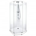 Душевая кабина IDO Showerama 10-5 пятиугольная 90x80 профиль белый, стекло прозрачное/прозрачное