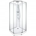 Душевая кабина IDO Showerama 10-5 пятиугольная 90x80 профиль серебристый матовый, стекло прозрачное/прозрачное