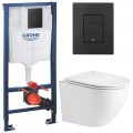 Инсталляция Grohe Rapid SL 38811KF0 + унитаз WeltWasser Merzbach 004 GL-WT безободковый с сиденьем