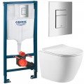 Инсталляция Grohe 38811000 + унитаз SantiLine SL-5025 безободковый торнадо с сиденьем